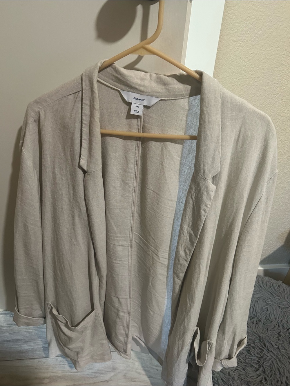 Old Navy Women's Beige Open-Front Blazer Jacket